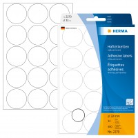 Herma Büropackung, weiß/farbig & leuchtfarben, 32 mm Ø, permanent haftend Herma Büropackung, weiß/farbig & leuchtfarben, 32 mm Ø, permanent haftend