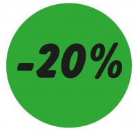 Haftetikett - 20%, grün Haftetikett - 20%, grün