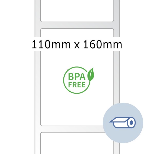 HERMA Rollen-Etiketten, Thermoetiketten, 110 x 160 mm, Thermo-eco weiß