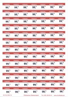 Preisetikett "reduziert" - A4 - 25 x 18 mm, mit Preiseindruck Preisetikett "reduziert" - A4 - 25 x 18 mm, mit Preiseindruck