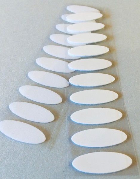 Klettpunkte Easy Coins, 12x33 mm, oval, weiß
