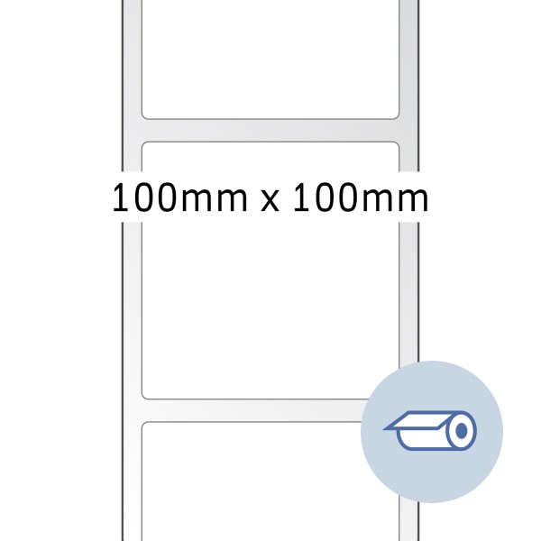 HERMA Rollen-Etiketten, Thermotransfer, 100 x 100 mm, PE weiß glänzend