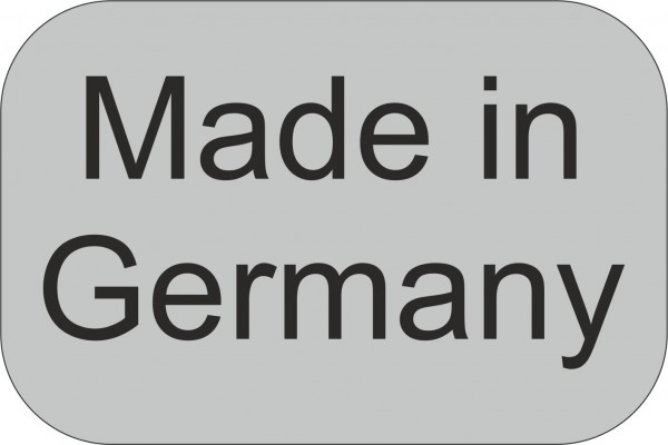 Haft-Etiketten "Made in Germany", 12 x 8 mm, Haftpapier silber, permanent haftend