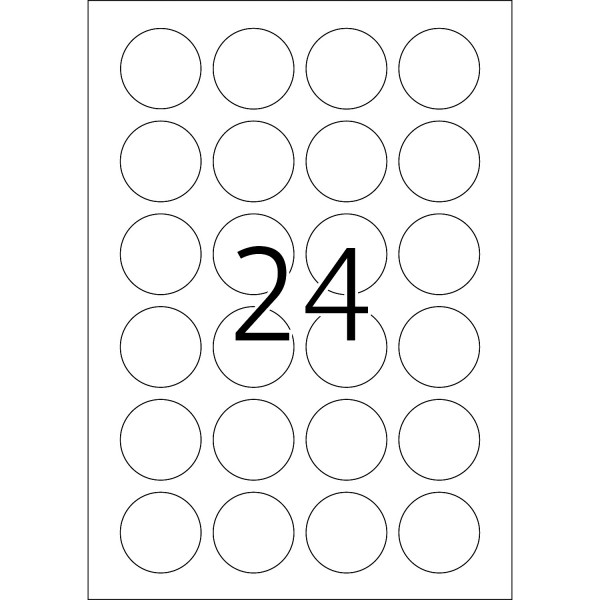 HERMA Etiketten, A4 - Ø 40 mm, Polyesterfolie transparent matt