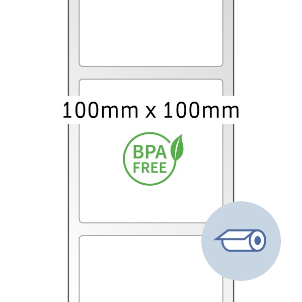 HERMA Rollen-Etiketten, Thermoetiketten, 100 x 100 mm, Thermo-eco weiß