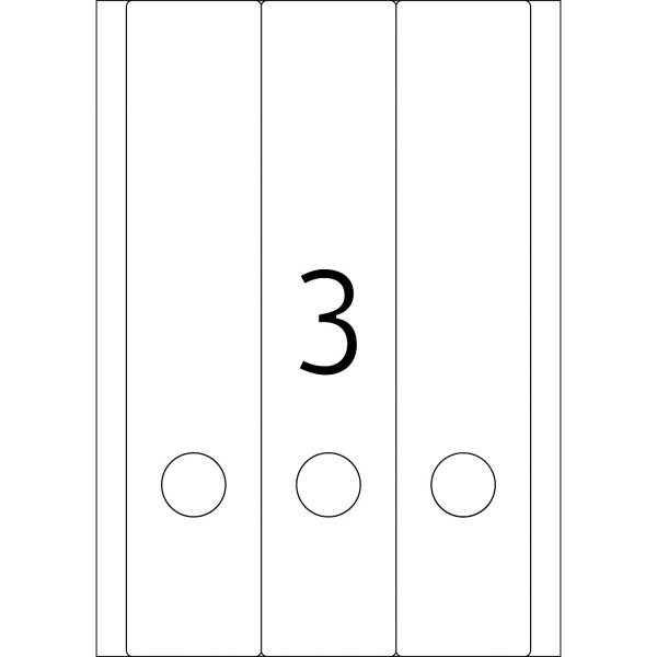 HERMA Etiketten, A4 - 61,0 x 297,0 mm, lange Ordnerrücken, breit, weiß