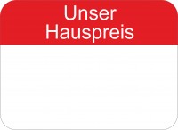 Preisetikett "Unser Hauspreis", 22 x 16 mm, ohne Preiseindruck Preisetikett "Unser Hauspreis", 22 x 16 mm, ohne Preiseindruck