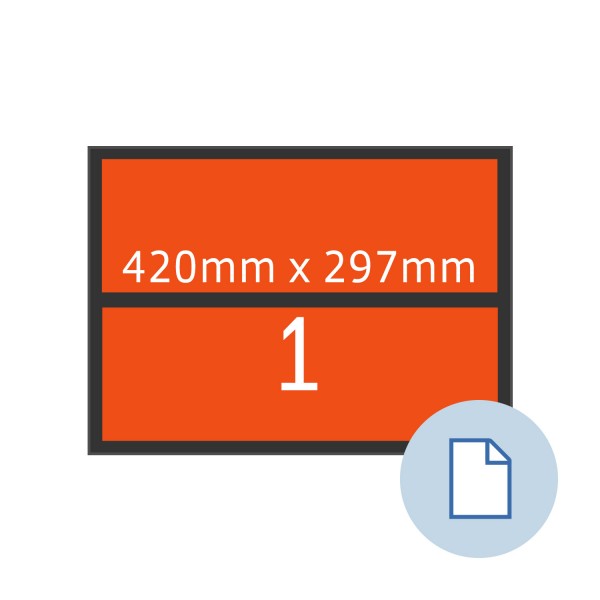 Data-Print, Etiketten, A3 - 420 x 297 mm, PE-Folie orange, Warntafeln , DIN A3