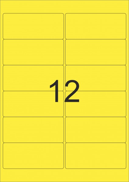 HERMA Etiketten, A4 - 99,1 x 42,3 mm, 25 Blatt, Polyesterfolie gelb matt, wetterfest