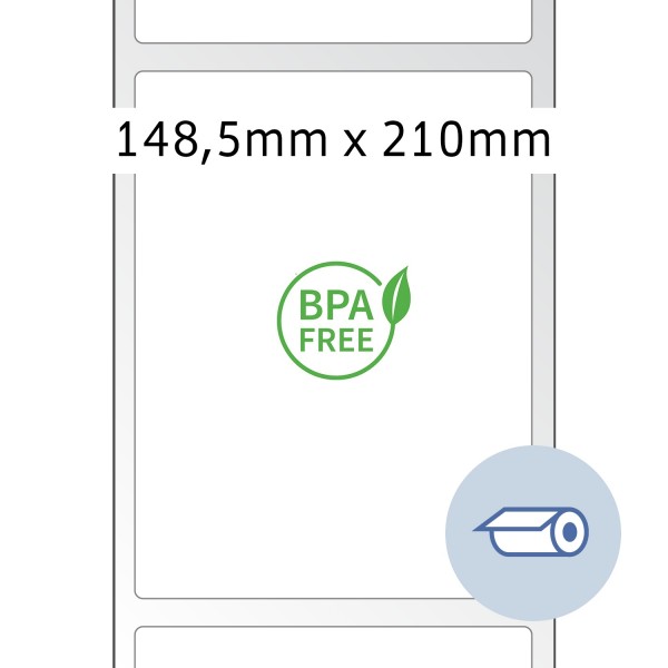 HERMA Rollen-Etiketten, Thermoetiketten, 148,5 x 210 mm, Thermo-eco weiß