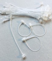 Sicherheits-Einsteckfäden, verschiedene Längen, Kunststoff naturfarben Sicherheits-Einsteckfäden, verschiedene Längen, Kunststoff naturfarben